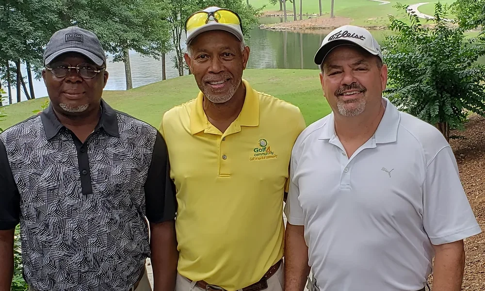 Golfers connecting in the community